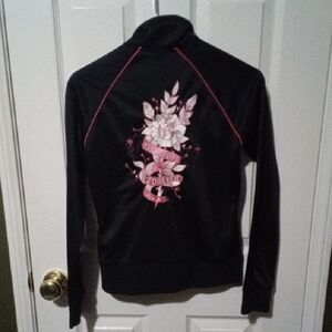 Hurley Zip Up Jacket with Pink Floral Design, S